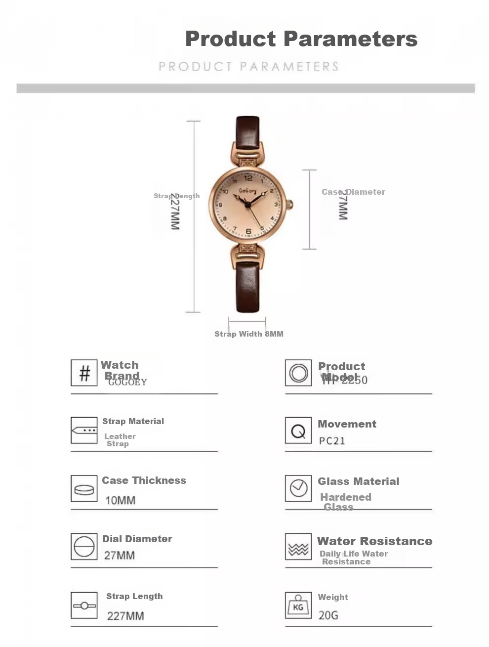 George Earl Women's Watch Lightweight Luxury Niche Brand 2026 New Silent Exam Vintage Simple Student Girl Watch 23