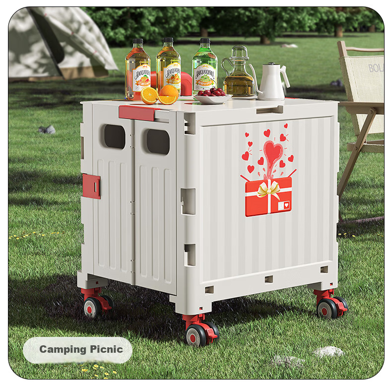Younai Foldable Lightweight Portable Shopping Cart Camping Trolley Hand-pulled Delivery Cart Small Push Cart for Home Use 5