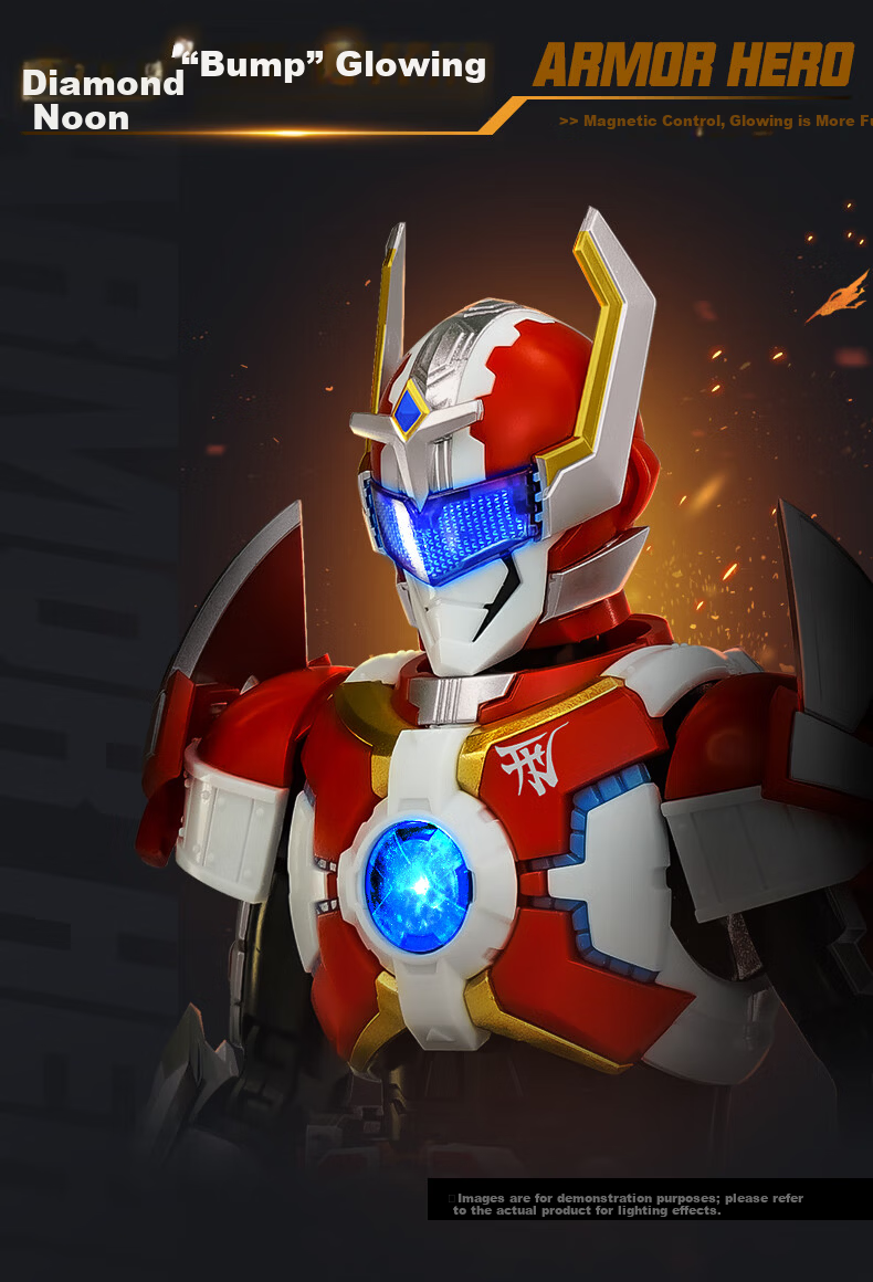 AULDEY Armor Hero Kai Ping Fei Ying Dual Form Assembly Action Figure Model, Jidian Feiying 17cm Articulated Doll 6