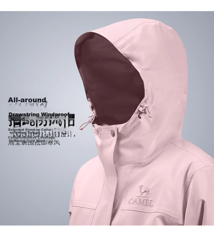 CAMEL Women's 3-in-1 Fleece Detachable Outdoor Softshell Jacket Windproof Waterproof Hiking Mountaineering Coat for Men 33