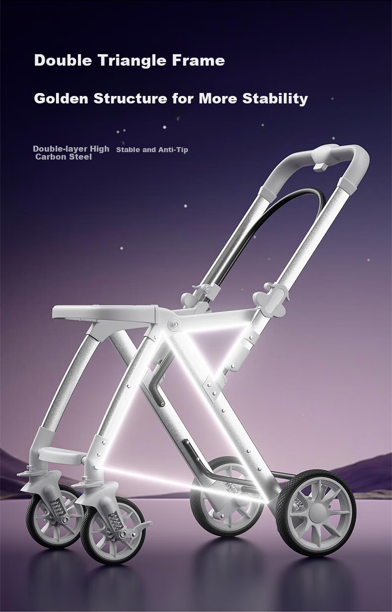 ANGI BABY High-View Reversible Baby Stroller, Lightweight Foldable, Multi-Position Seat and Recline, Perfect for Walking with Baby 7
