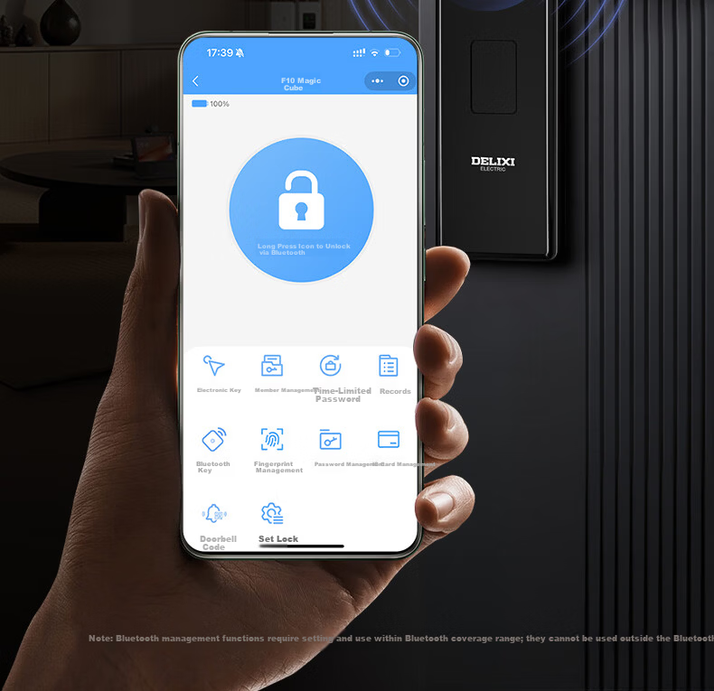 Delixi Electric Password Lock Smart Door Lock Home Fingerprint Lock Self-operated Smart Lock Anti-theft Electronic Entry Door Lock with Installation 9