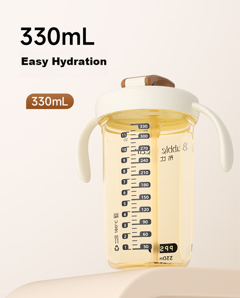 Bubble Bear PPSU Flip Straw Cup Anti-Drop Leak-Proof Drinking Bottle Baby Training Cup Direct Drinking Straw Cup 9