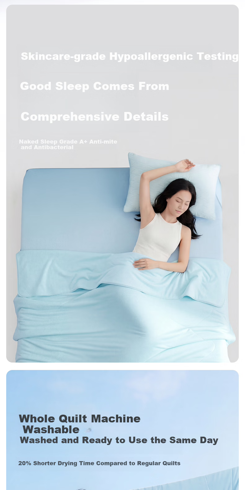 Huishui Huhu Small Cooling Quilt Silicone Summer Quilt Breathable Antibacterial Single Thin Quilt Machine Washable Air Conditioning Quilt Core 8
