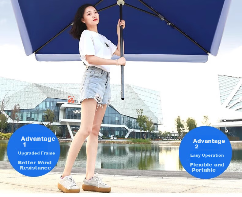 DSRAWMYT Outdoor Sun Umbrella Large Commercial Patio Umbrella Big Market Square Rectangular Rain Shelter Umbrella 4