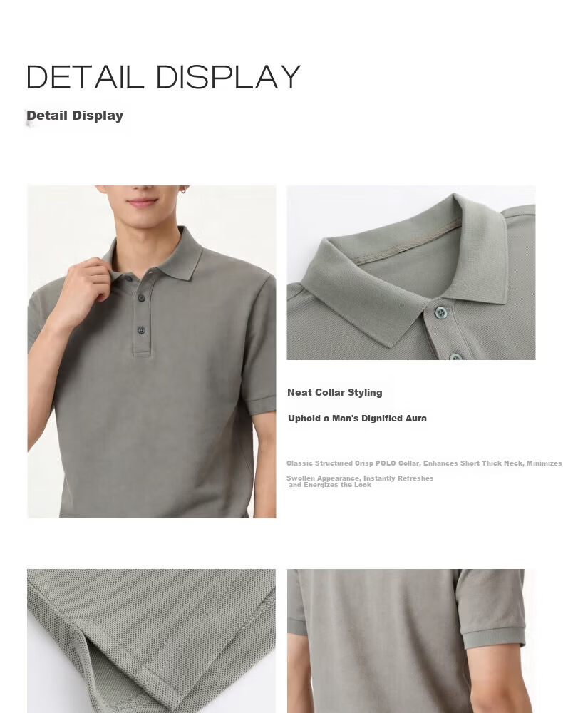 JD FASHION JD Self-Operated 7A Antibacterial Men's Short Sleeve Polo Shirt Breathable High-End Casual Light Business Spring Summer T-Shirt 10