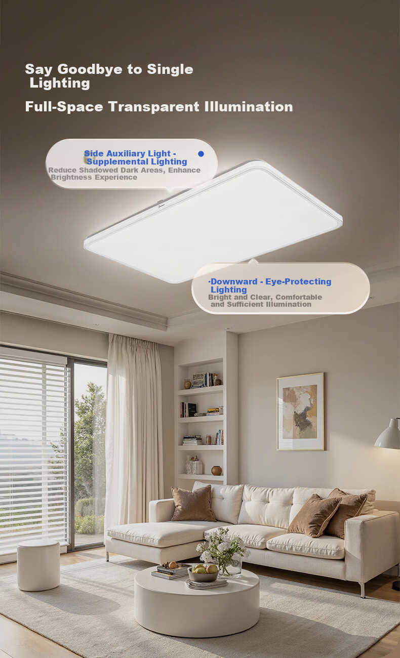 Midea Ceiling Light Living Room Chandelier Luxury LED Eye-Care Dimmable Smart Lighting Fixture 200W Minghui 9