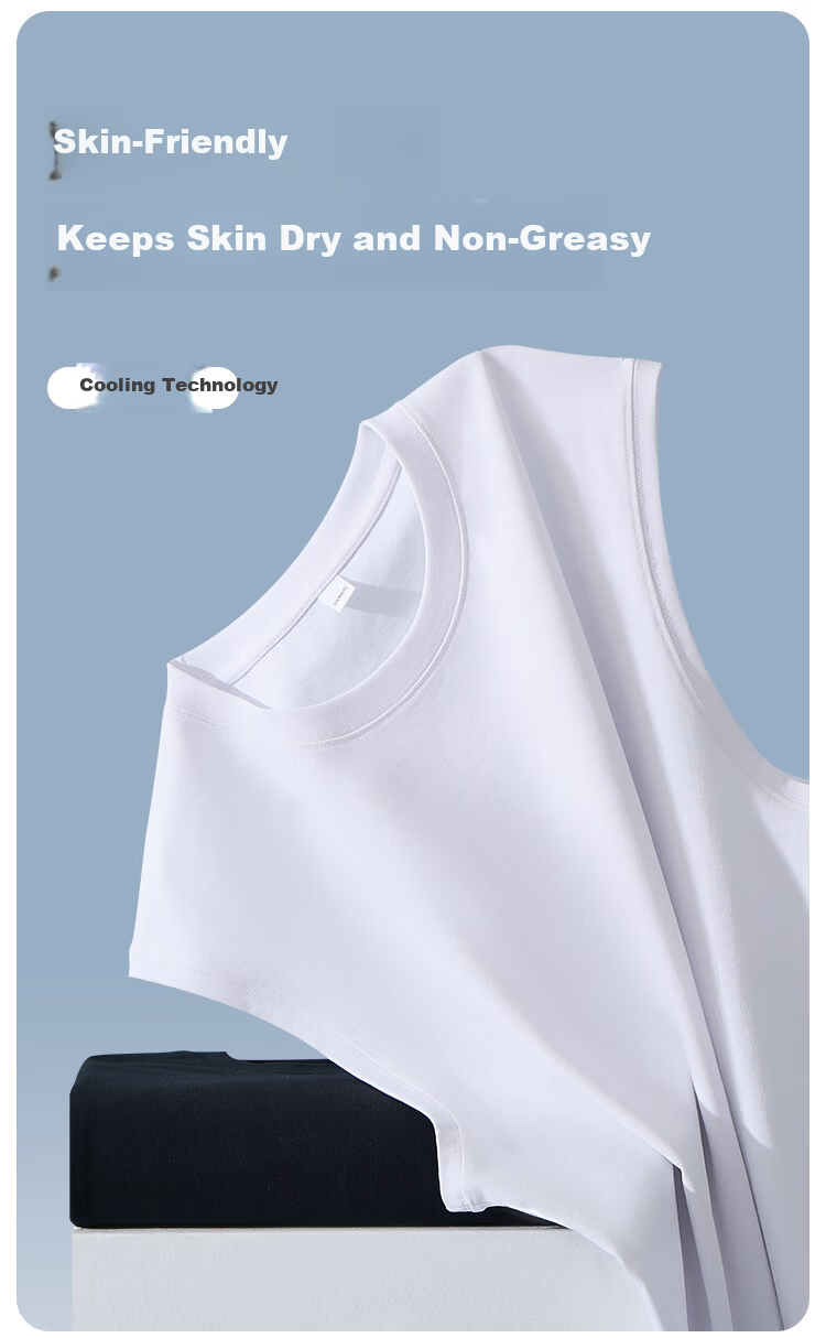 Miiow Heavyweight Cotton Men's Vest T-Shirt 100% Cotton Summer Thin Sleeveless Undershirt Base Layer for Men 4