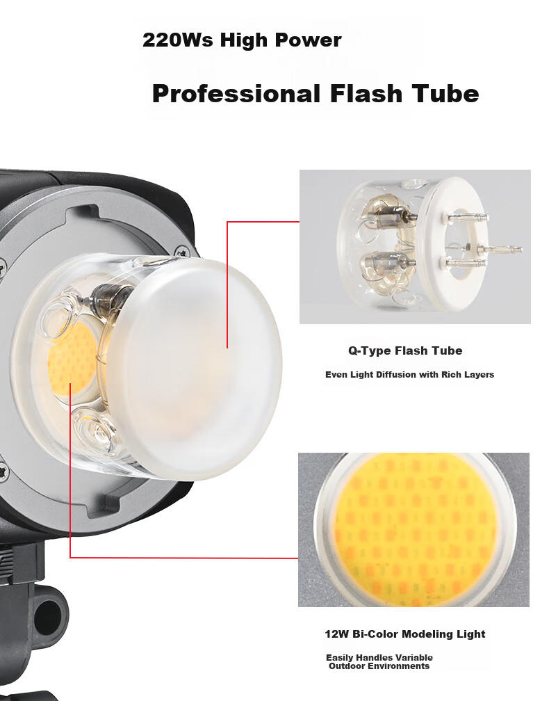 JINBEI HD250MAX Portable Outdoor Flash Light Upgraded Lithium Battery Photography Light High-Speed Sync TTL Auto Metering Continuous Shooting Bilingual Touchscreen Portrait Studio 14