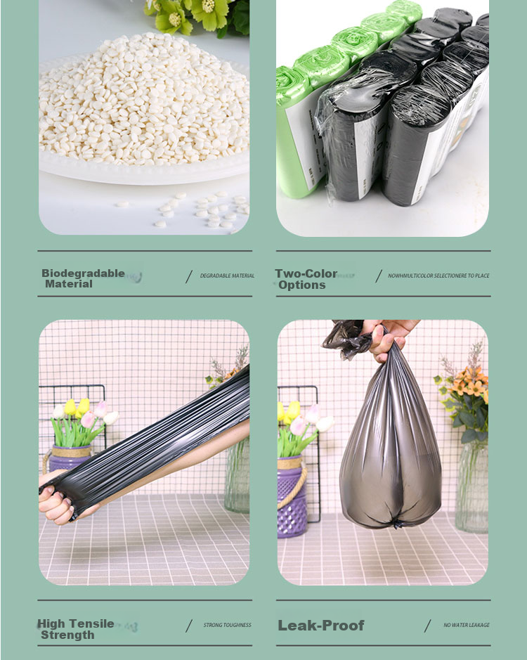 Bingyu BYyc-357 Fully Biodegradable Trash Bags Garbage Cleaning Bags Eco-friendly Plastic Bags Light Green 8L (40*38cm) 50pcs 2
