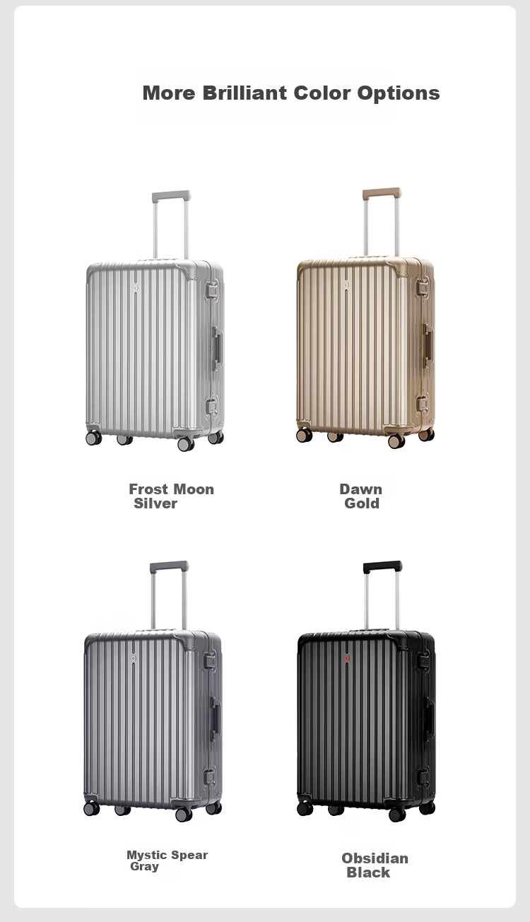 JD Jingzao "Interstellar" Slim Aluminum Frame Luggage Large Capacity Carry-On Durable High-Value Frost Moon Silver 20 Inch 10