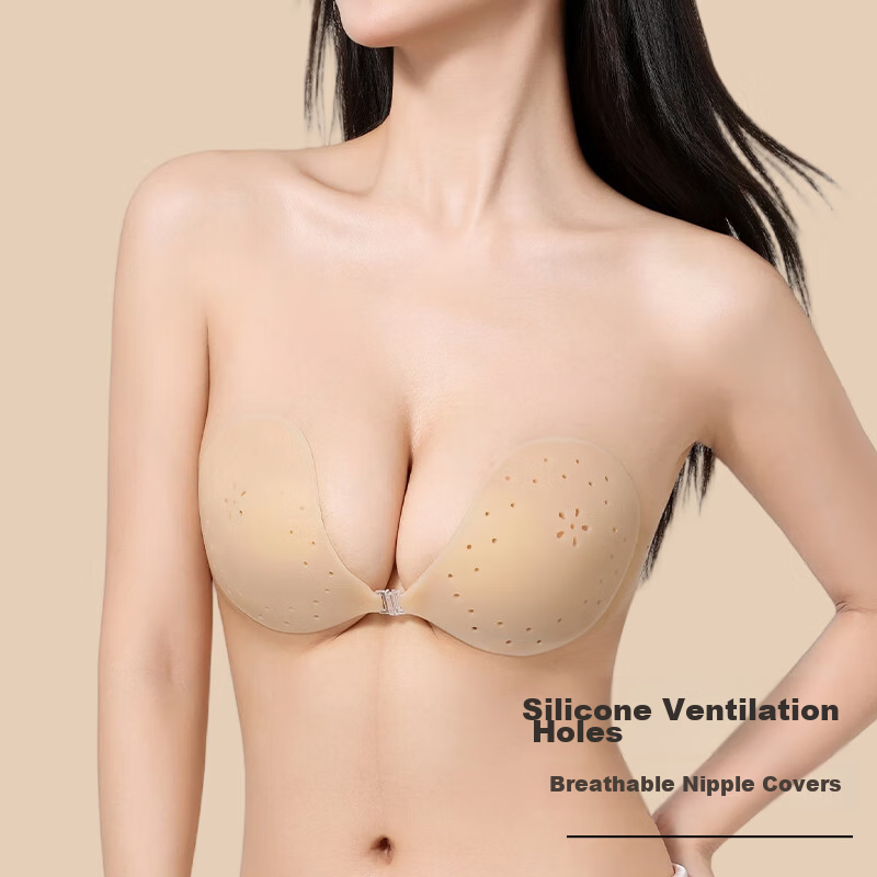 Langsha Silicone Mango-Shaped Breast Pads for Women, Wedding Dress, Small Bust, Push-Up, Enlarging, Breathable, Seamless, Invisible, Anti-Sagging Bra Inserts 2
