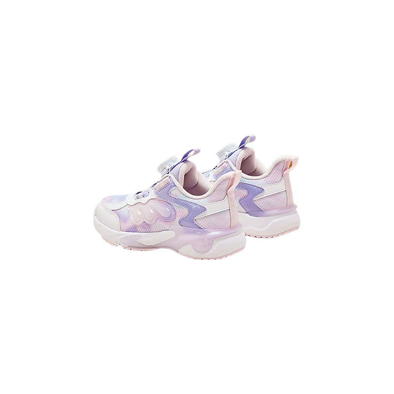 QIAODAN Girls' Running Shoes Toddler Spring and Autumn Sports Shoes Children's Velcro Shock Absorption Shoes QIAODAN White/Pure Purple Size 29