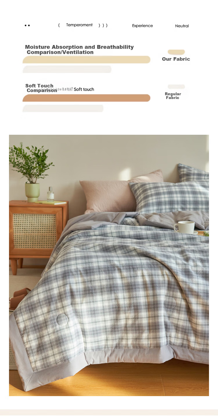 MUJI A-Class 100% Cotton Quilt Inner and Outer Cotton Quilt Thin Summer Quilt Extra Large Air Conditioning Summer Quilt 220*240cm 2