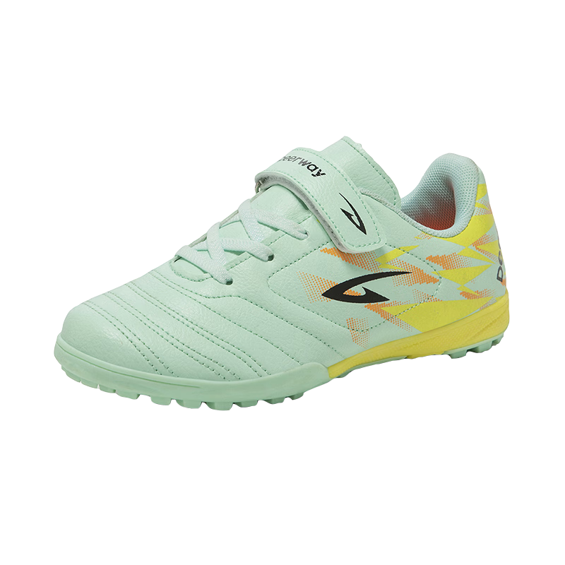 DEERWAY Kids Professional Soccer Shoes 6-12 Years Old TF Turf Cleats Summer Breathable Non-Slip Training Shoes Light Green Size 31