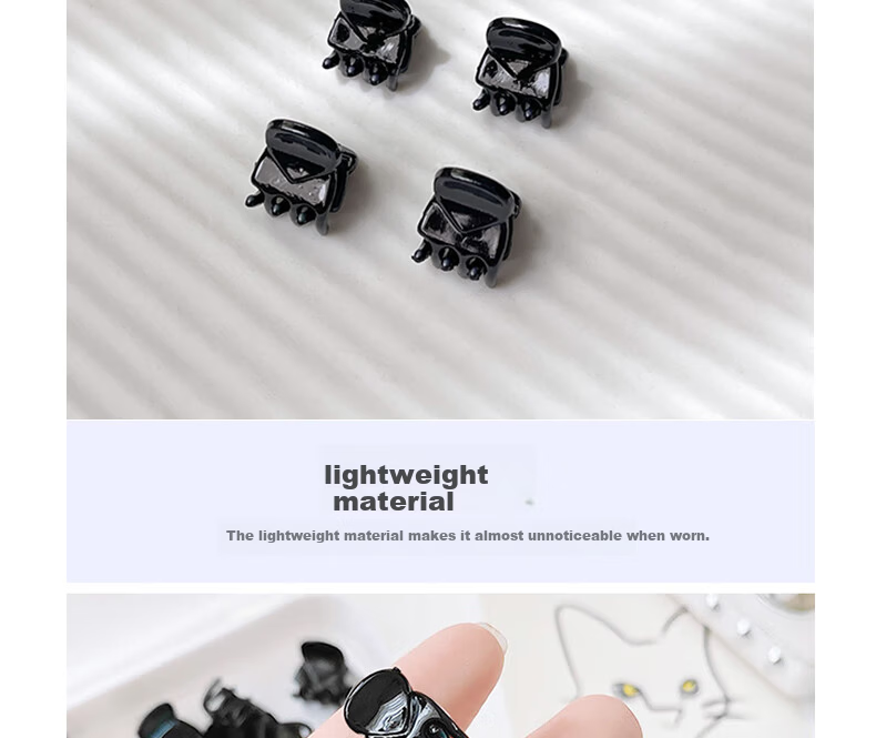 Jiaoxuefei Black Small Hair Claw Clips 20pcs Bangs Clips Top Clips Small Hairpins Hair Accessories 5