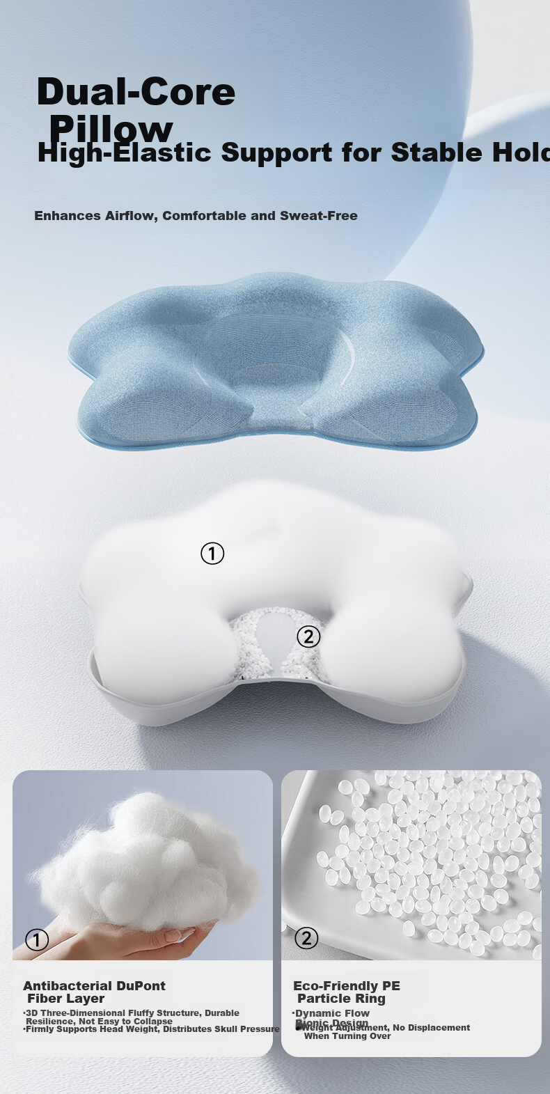 Babybox Infant Shaping Pillow 0-6 Months Round Head Sleep Correction Baby Pillow 0-1 Year Antibacterial Version 14