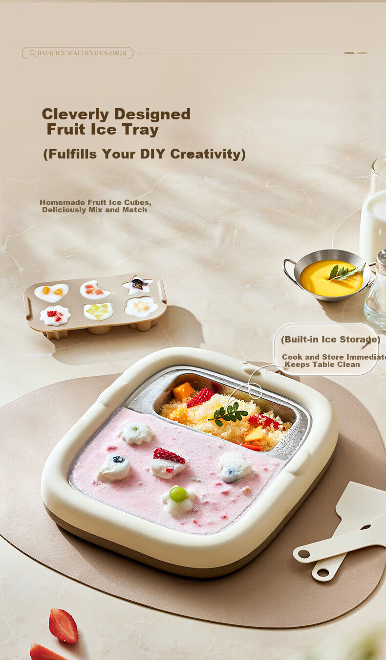 Bear New Upgraded Stir-Fried Yogurt Machine Ice Cream Maker Household Stainless Steel Small DIY Ice Maker with Built-in Ice Storage, No Power Needed 8