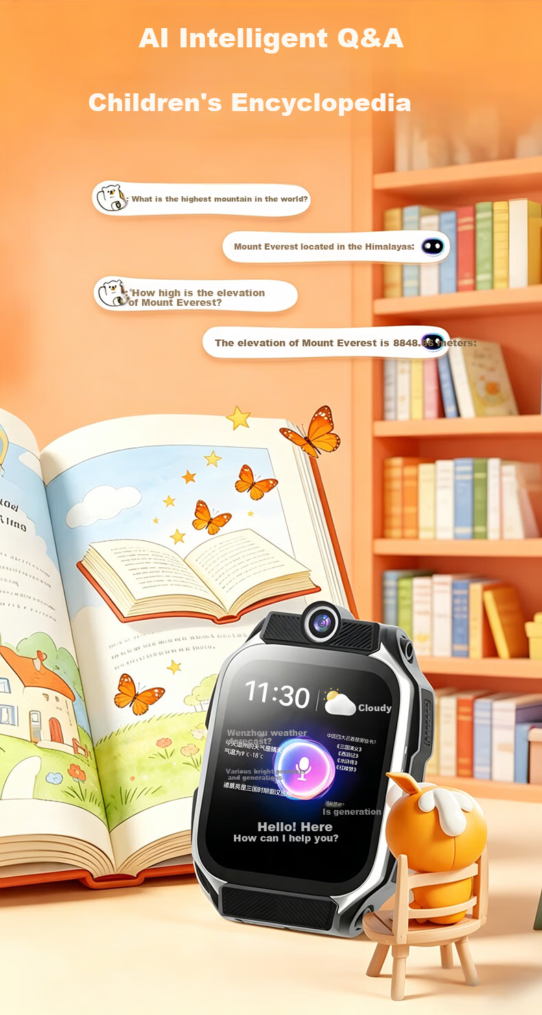HUCATIER Kids Phone Watch for Children Ages 3-12, Remote Control, Accurate Positioning, 5G Full Network Connectivity 14