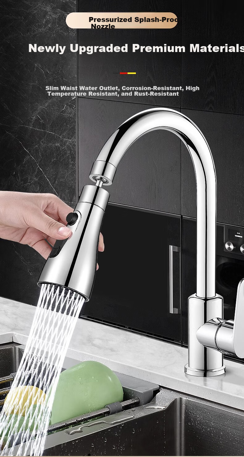 X-GRKE Germany Kitchen Faucet Splash Head Extender All-Copper Universal Connector 720° Kitchen Faucet FZ-01 6