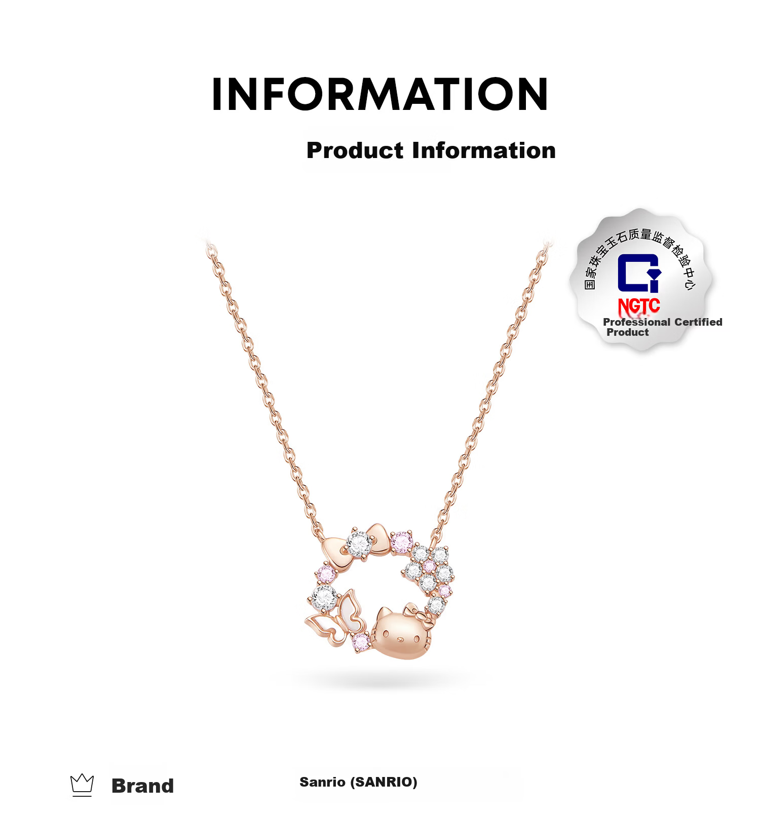 SANRIO Hello Kitty 925 Sterling Silver Necklace for Women Premium Birthday Gift 3223 9
