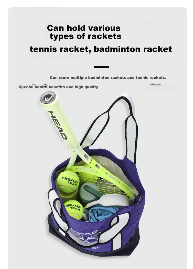 HEAD Large Capacity Tennis Bag Badminton Equipment Tote Lightweight Simple Flyknit Pickleball Racket Bag 3