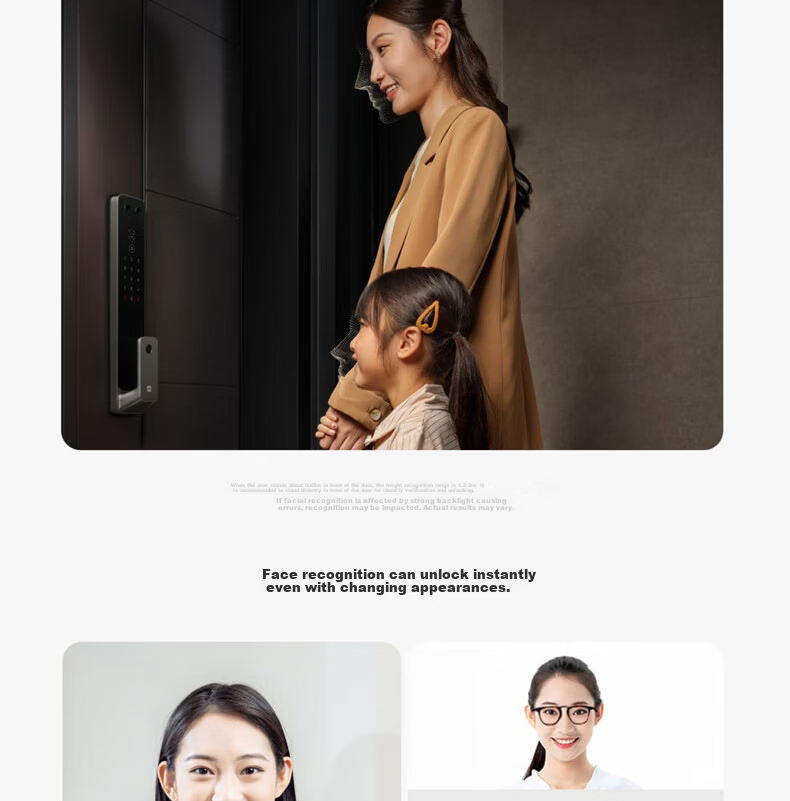 MI Xiaomi Smart Door Lock G500 Face Recognition Password Fingerprint Home Smart Lock Xiaomi Door Lock 7