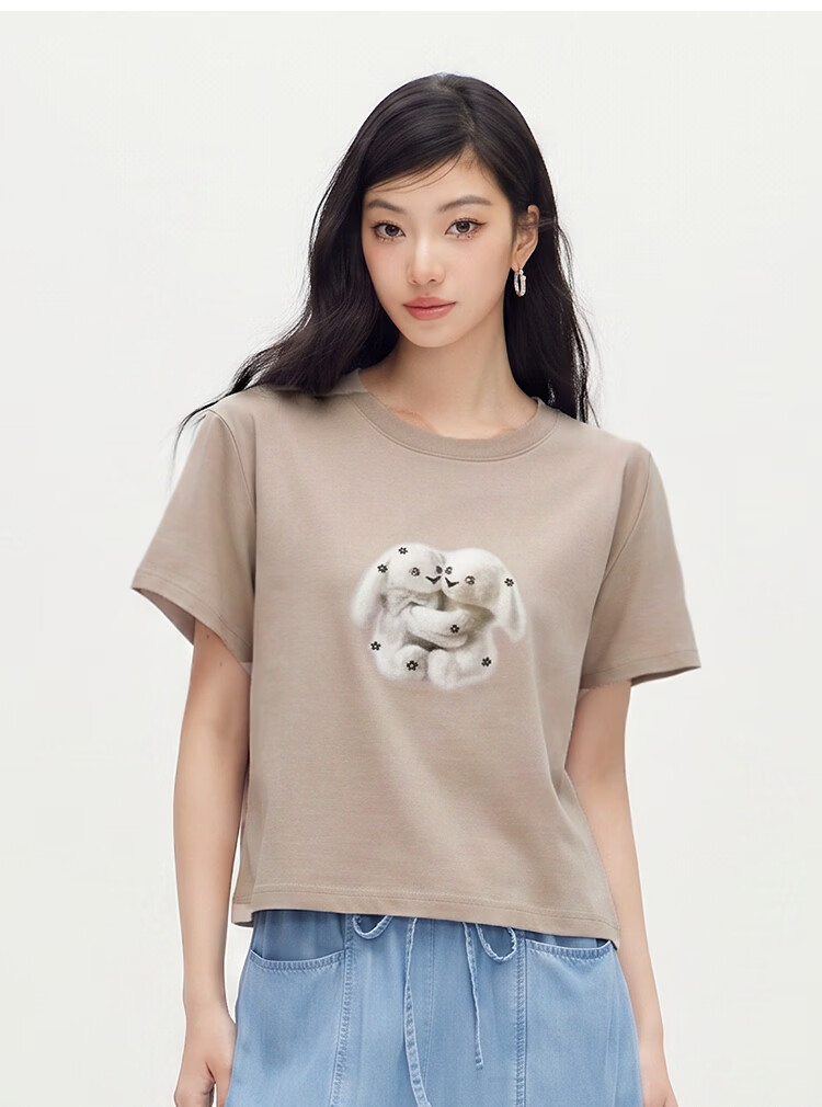 Semir Women's Short Sleeve T-Shirt Summer Crop Printed Slim Fit 2026 Design Pullover 10A326100005 22