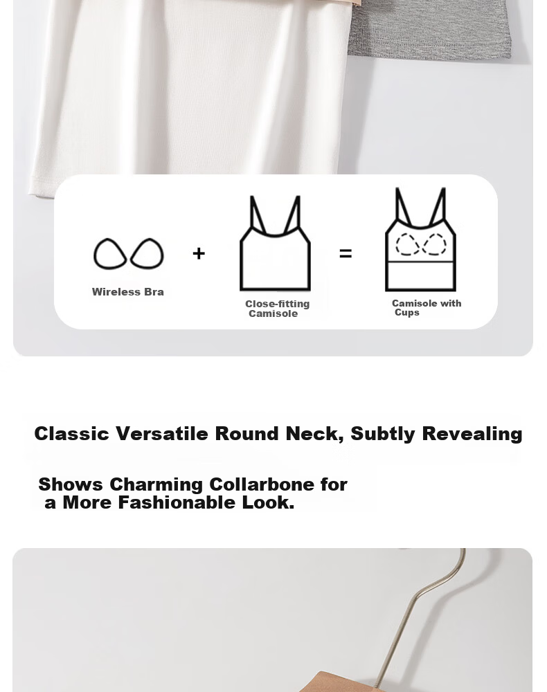 MiiOW White Women's Camisole Tank Top with Built-in Bra Pad, Casual Versatile Back Design, Suitable for Outerwear 12