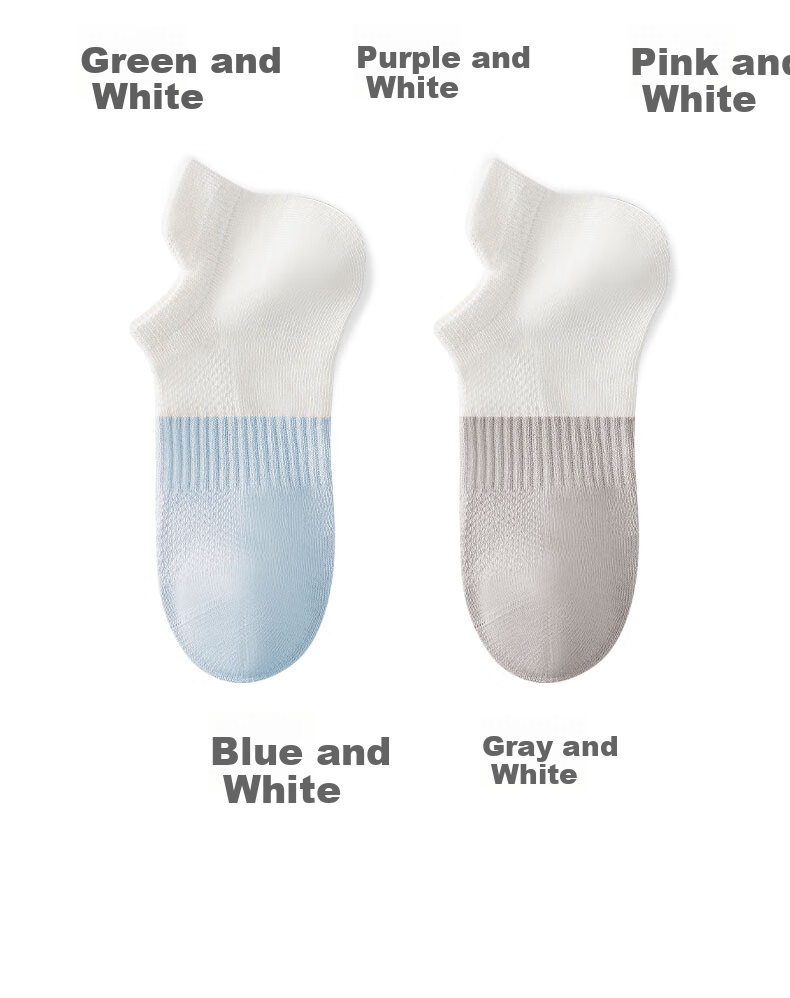 Yimian Women's Summer Thin Xinjiang Cotton No-Show Socks Antibacterial Odor-Resistant Breathable Mesh Low-Cut Cotton Socks 10 Pairs 16