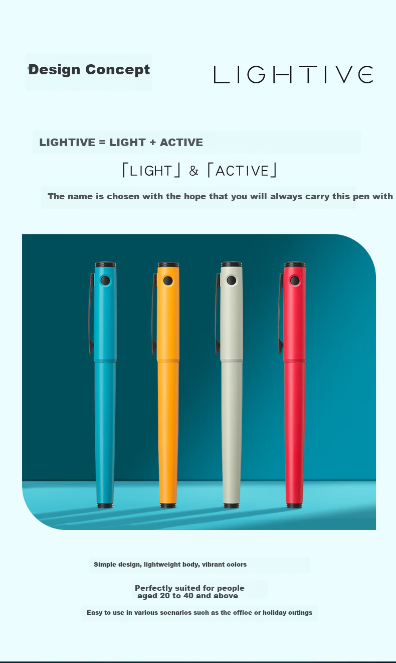 PILOT LIGHTIVE City Rhythm Series Fountain Pen Student Birthday Gift Adult Portable Signature Calligraphy Pen P-FLT24-1-CLYF F Nib Clay Color 1