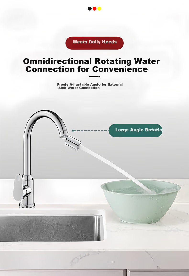 JROR [Germany] Kitchen Faucet Extender Splash-Proof Device Universal Splash Guard Stainless Steel Pressure-Boosting Aerator 8