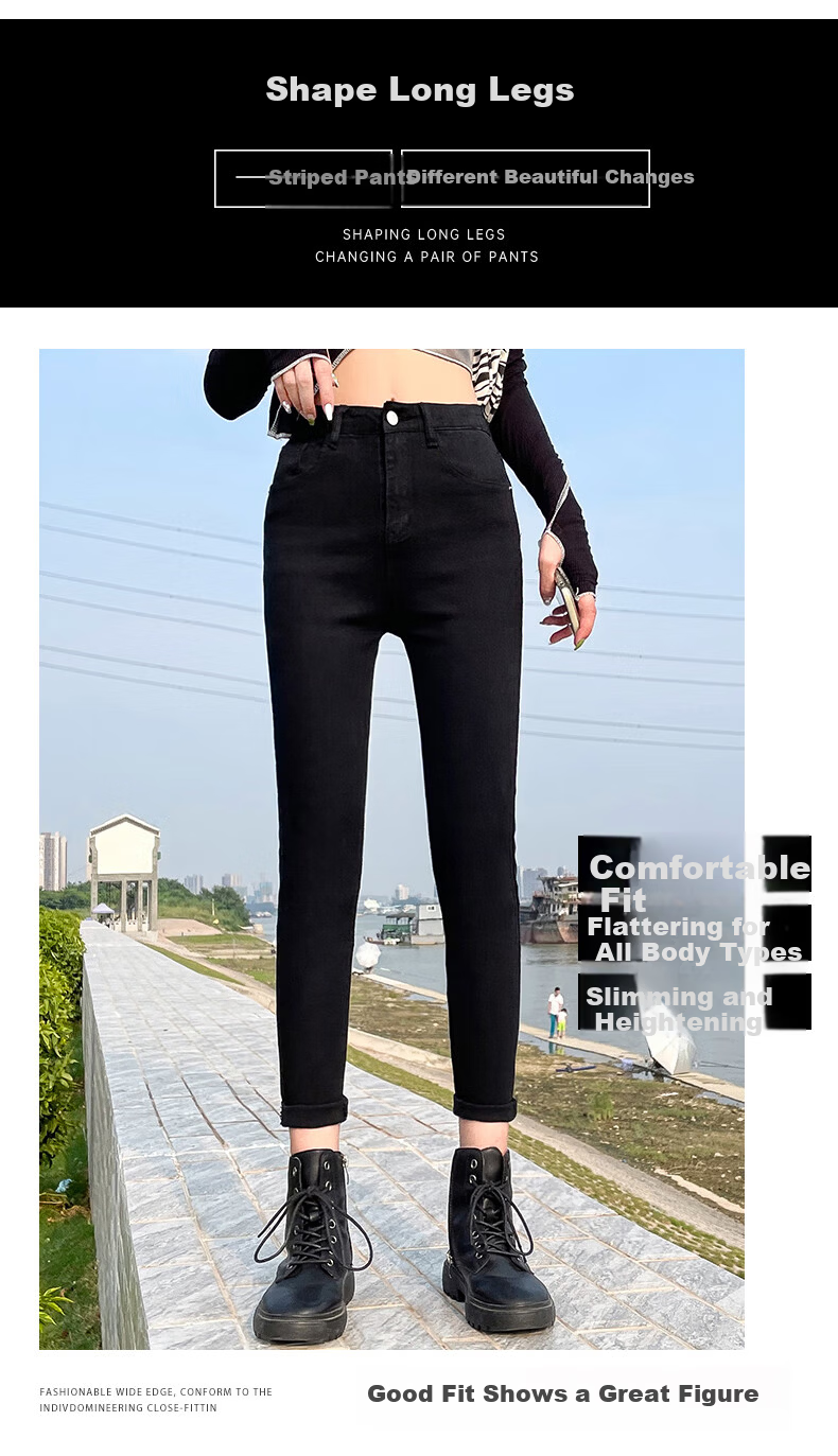 Jeanswest High Waist Women's Jeans 2026 Spring Summer Lightweight Silky Slim Wide Leg Long Pants Denim Blue S 2