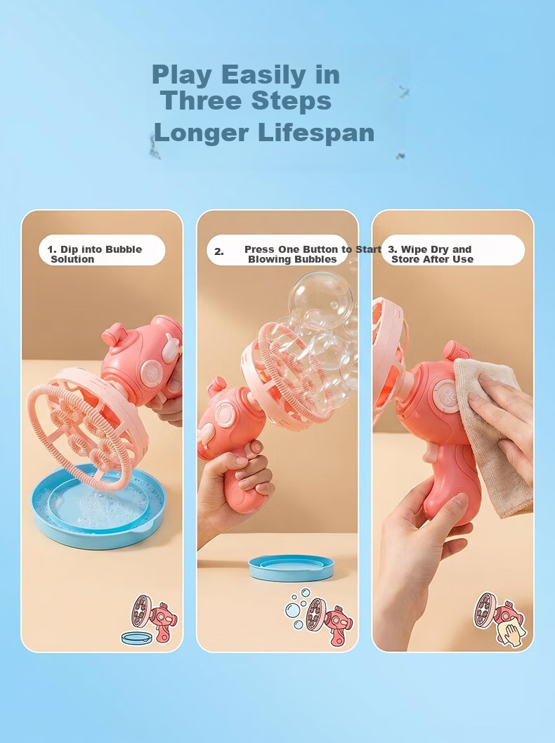 Youchi Bubble Machine Children's Toy Electric Handheld Bubble Gun Outdoor Gift for Boys and Girls Ages 3-6 Birthday Children's Day 9