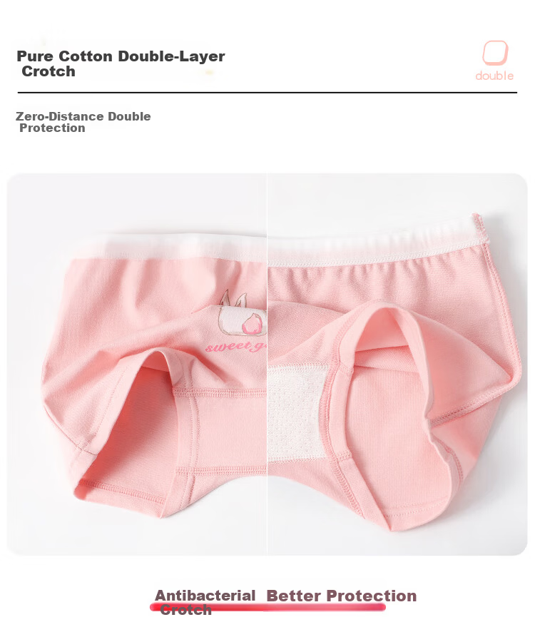 Bingxue Cotton Children's Underwear Girls Pure Cotton Class A Antibacterial Breathable Four-Season Boxer Shorts 12