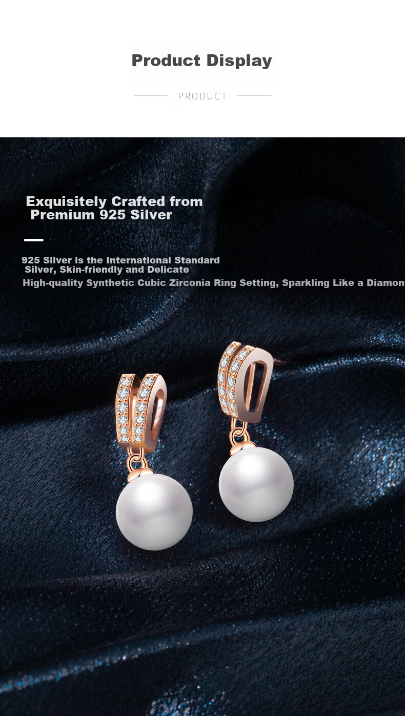 Laomiao Practical High-End Freshwater Pearl Stud Earrings for Women Silver Jewelry Thoughtful Gift for Girlfriend Wife 8