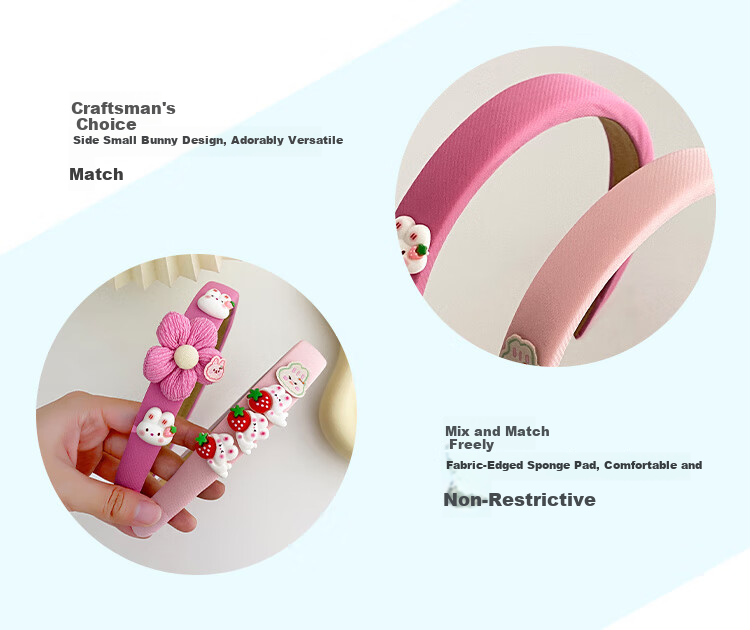 CHIMERA 2 Pieces Sweet Bow Children's Headband, Princess Hairband, Hair Accessory, Girls' Mid-Autumn Festival Gift 3