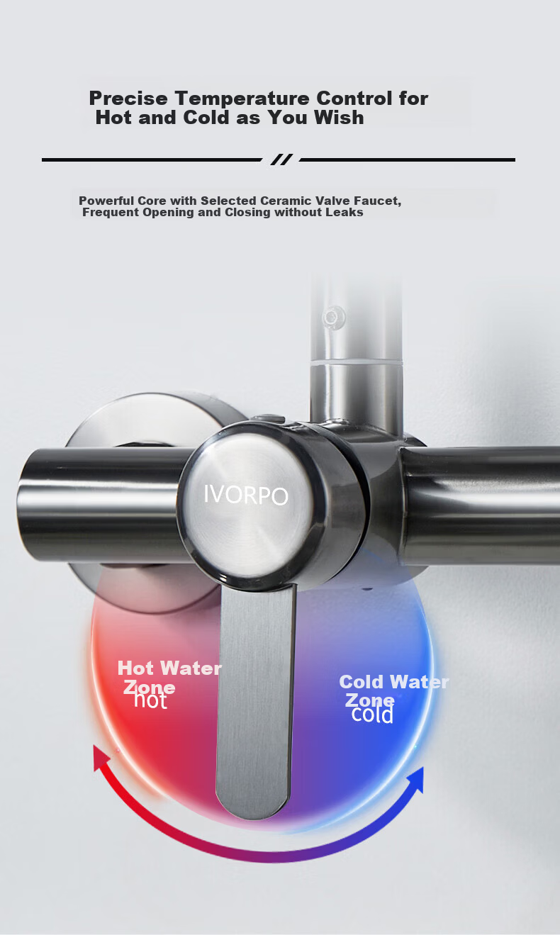 IVORPO [Germany] Built-in Kitchen Faucet Dual Temperature High-Pressure Splash-Proof Sink Faucet 11