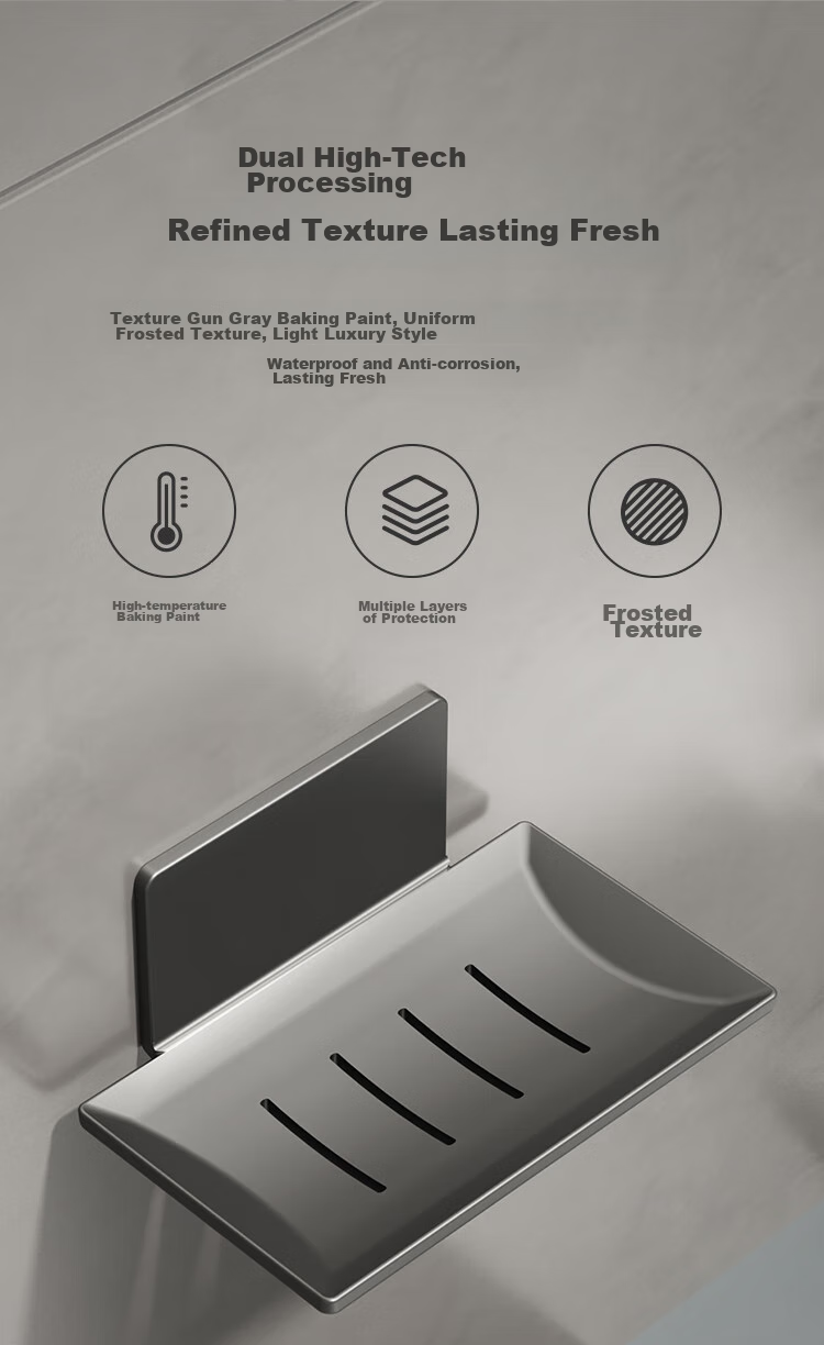JD Original Anti-Gravity No-Drill Soap Holder, Space Aluminum Thickened Bathroom Storage Rack, Hand Washing And Shower Soap Organizer 8