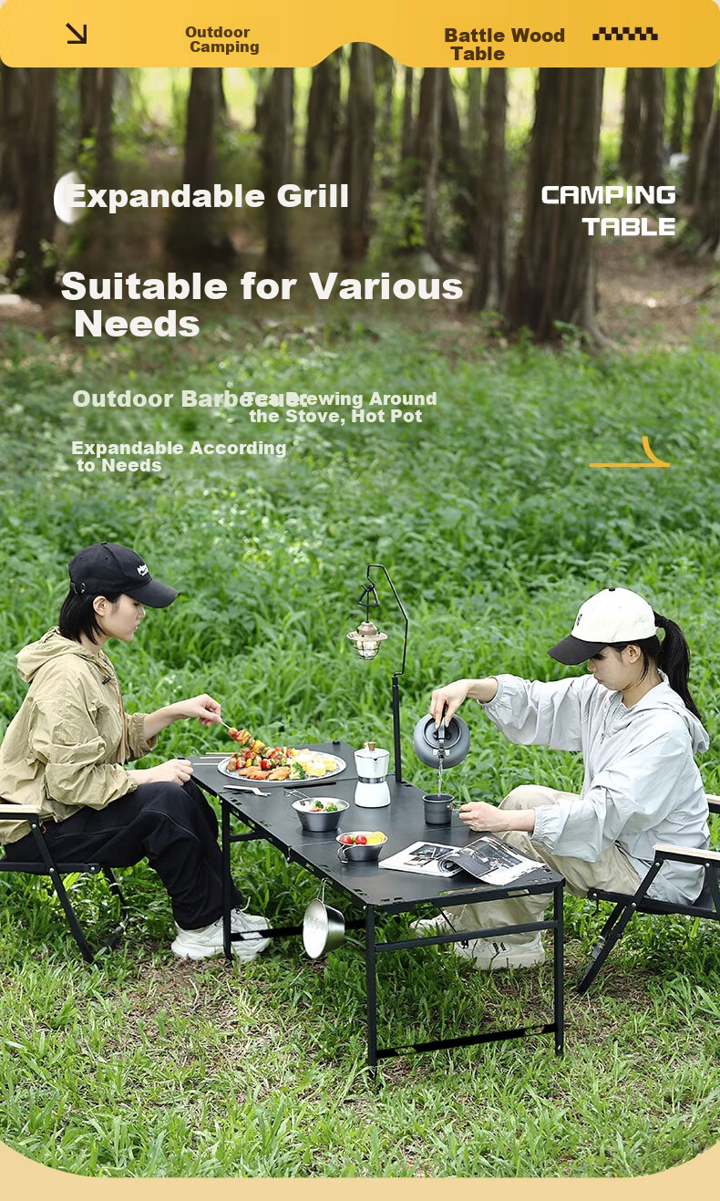 Hakkai Bird Shadow Tactical IGT Camping Table Outdoor Hydraulic Folding Portable Picnic Table Large Lightweight Gear 5