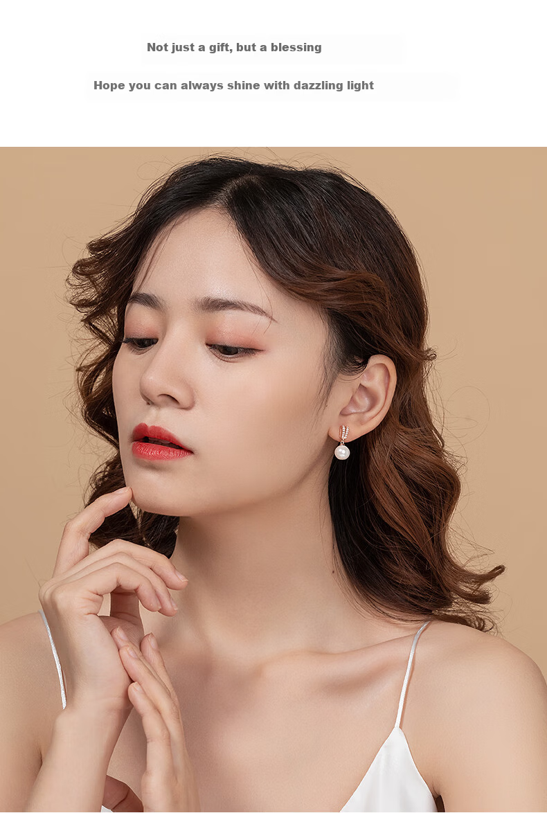 Laomiao Practical High-End Freshwater Pearl Stud Earrings for Women Silver Jewelry Thoughtful Gift for Girlfriend Wife 12