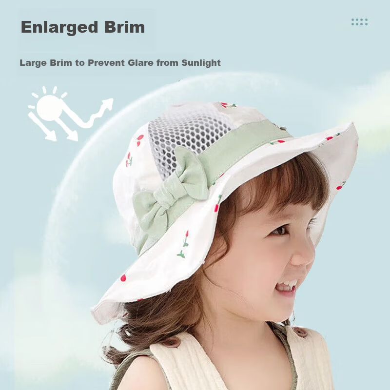 9i9 Baby Summer Thin Cow Print Sun Hat Toddler Bucket Hat Boys Girls Wide Brim Fisherman Hat 0-3 Years B54