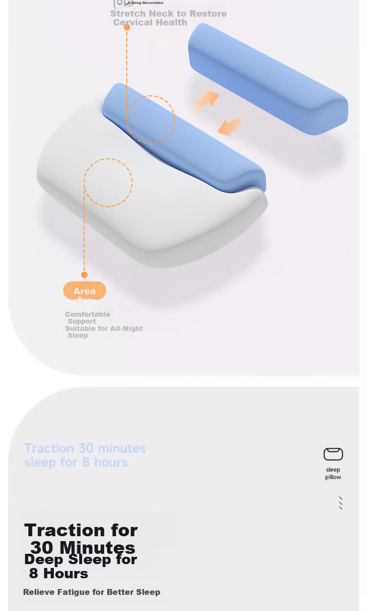 Jingyan Memory Foam Pillow Cervical Support Sleep Aid Slow Rebound Deep Sleep Pillow for Adults 7