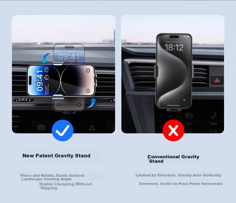 Howtreats Car Phone Holder 2026 New Model Air Vent Mount Multi-Functional Anti-Shake Universal Car Phone Stand 4