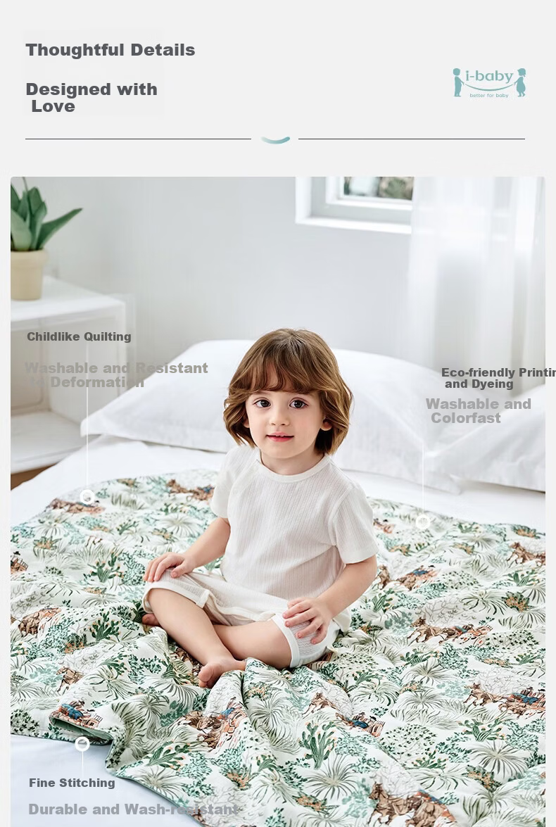 Ibaby × Outlast Space Capsule Temperature-Regulating Deep Sleep Four-Season Children's Blanket Summer Cooling Quilt Air Conditioning Quilt Dense Forest 120×150 18