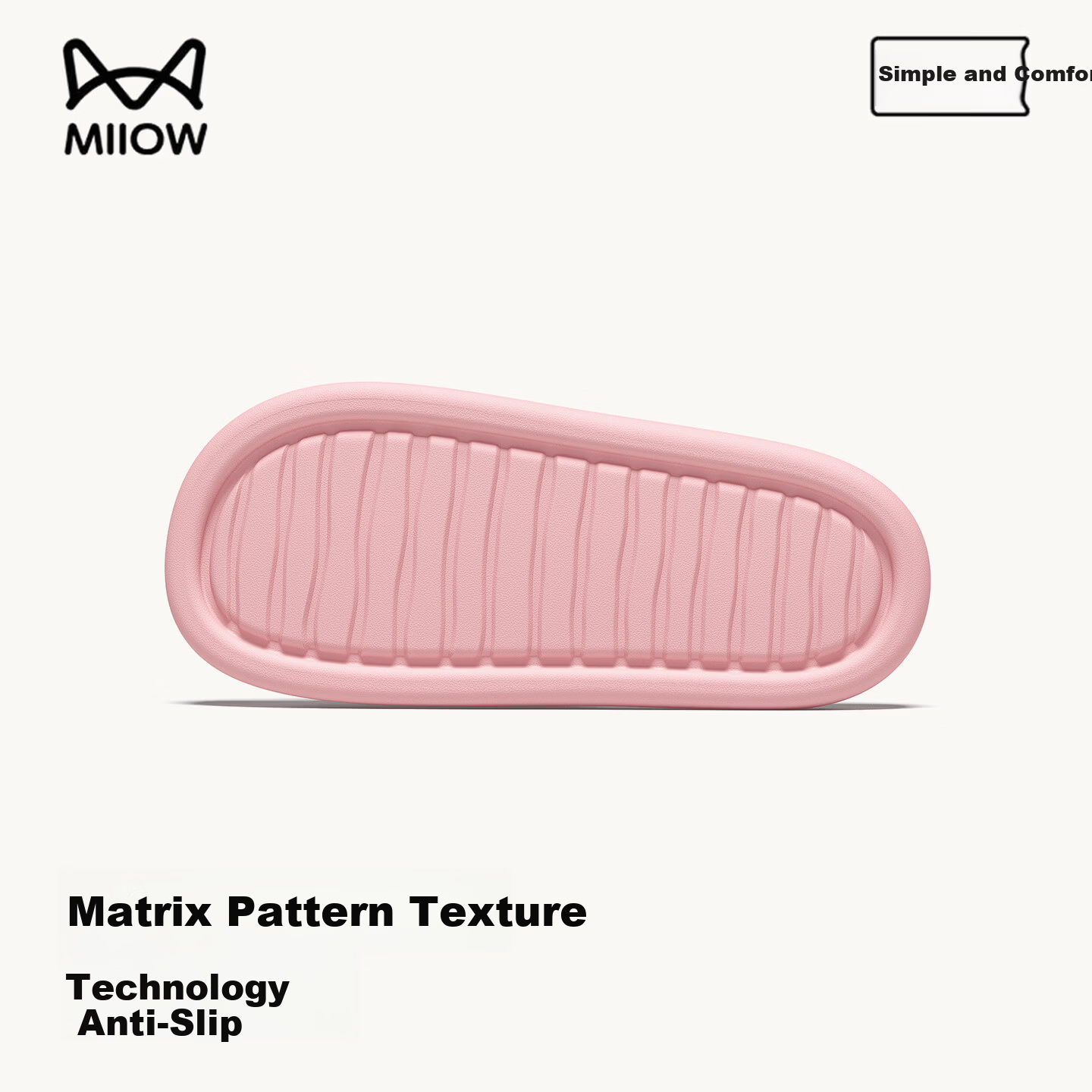 Miiow Men's Summer 2026 New Home Bathroom Non-Slip EVA Silent Slippers Women's Pink Size 35-36