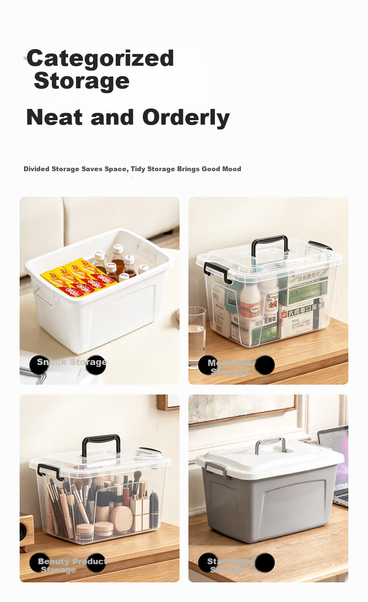 JD Jingzao Large Clothes Storage Box Plastic Toy Organizer Car Trunk Storage Container 20L White 8
