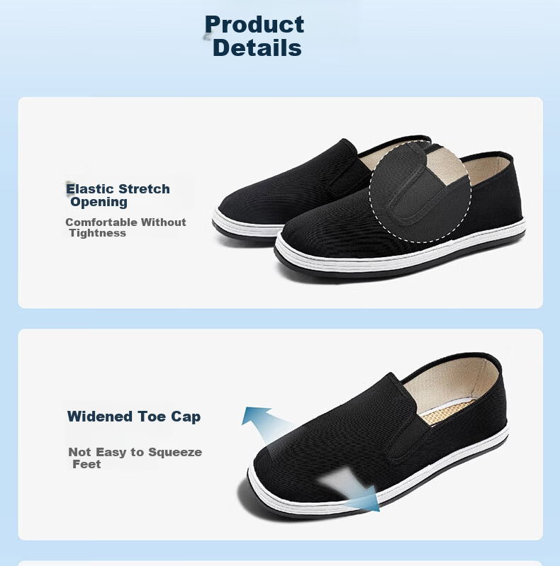 Lifeng Old Beijing Cloth Shoes Men's Genuine JD Self-operated Mugwort Odor-resistant Handmade Thousand-layer Middle-aged and Elderly Single Shoes Black 38 16