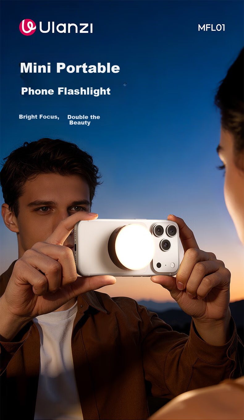 Ulanzi M02 Mini Magnetic Phone Fill Light Universal Live Streaming Soft Beauty Light Selfie Portrait Makeup Ambient Light 1