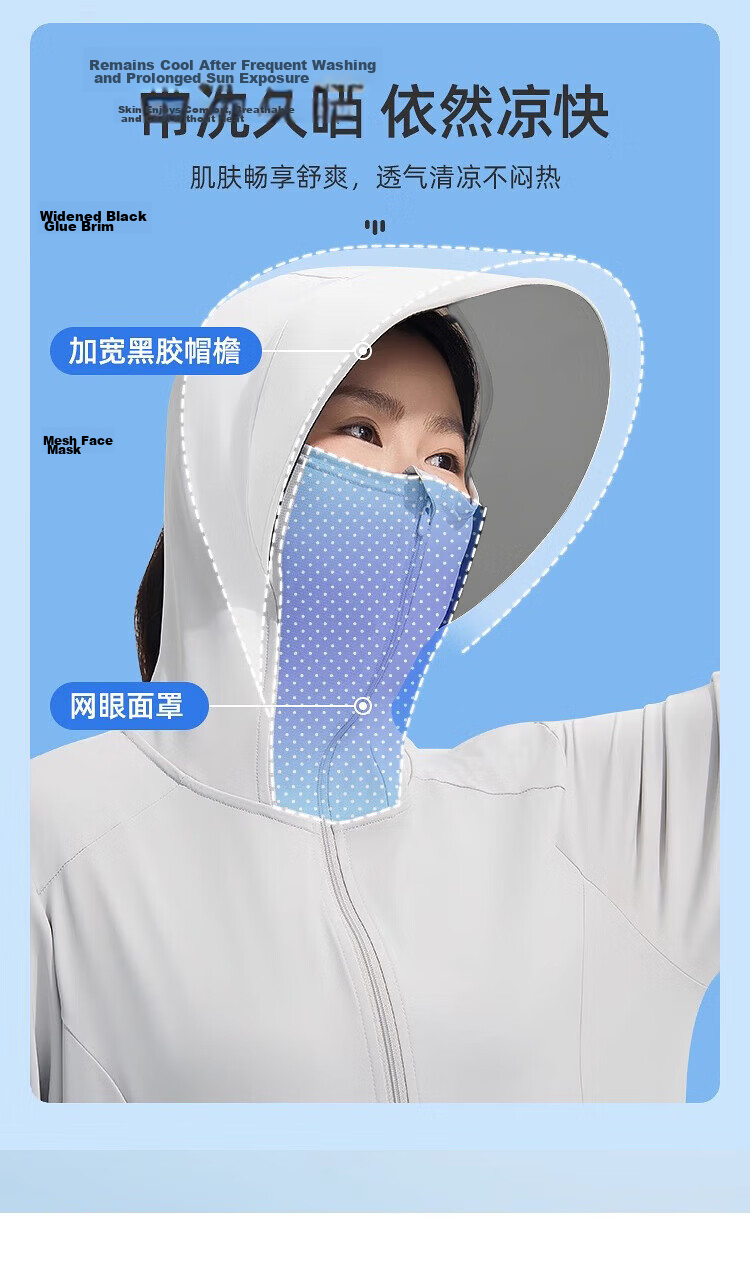 Ousen Women's Long Sun Protection Jacket 2026 New Summer UV Protection Breathable Ice Silk Sun Dress Coat Full Body Sun Protection Clothing 3